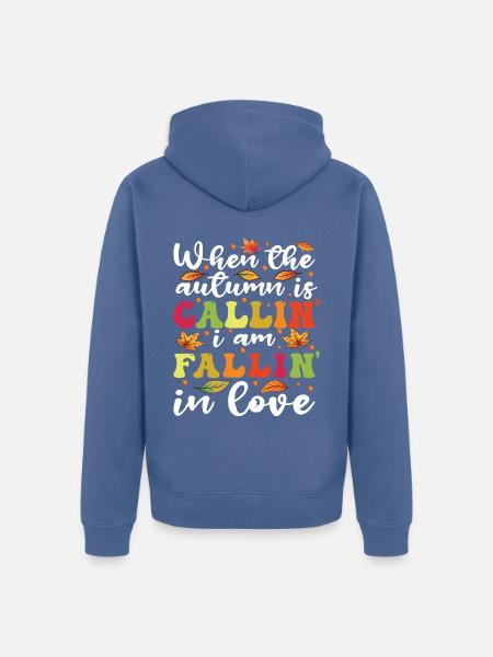 Leaf Peeping Autumn Peeper - Unisex Premium Bio Zip Hoodie - Taubenblau