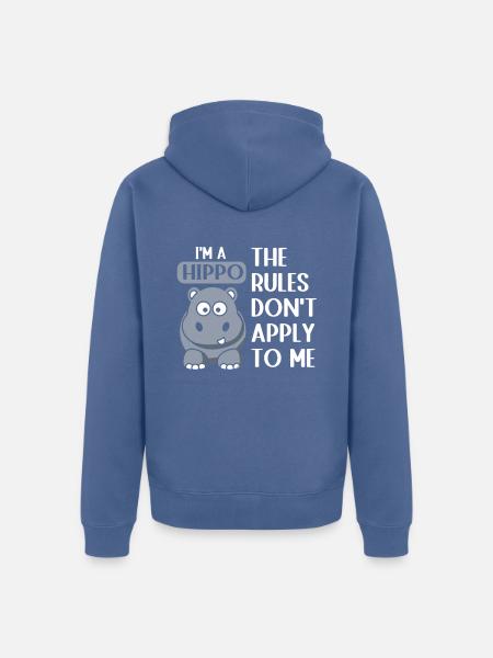 Hippo hippopotamus - Unisex Premium Bio Zip Hoodie - Taubenblau