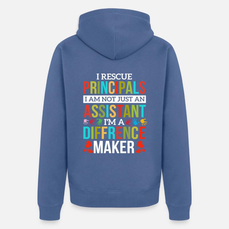 Assistant Principal - Unisex Premium Bio Zip Hoodie - Taubenblau