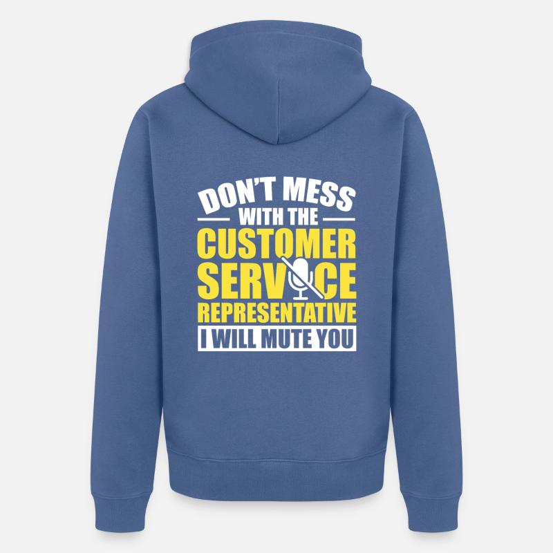 Customer Service Representative CSR - Unisex Premium Bio Zip Hoodie - Taubenblau