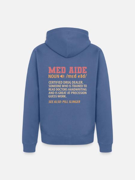 Medication Aide Med Aide - Unisex Premium Bio Zip Hoodie - Taubenblau