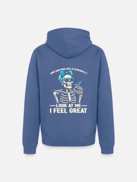 Medication Aide Med Aide - Unisex Premium Bio Zip Hoodie - Taubenblau