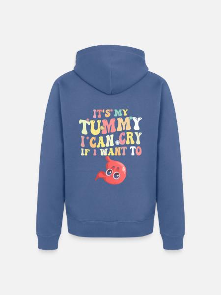 Tummy Ache Survivor - Unisex Premium Bio Zip Hoodie - Taubenblau