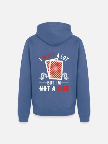 Poker - Unisex Premium Bio Zip Hoodie - Taubenblau