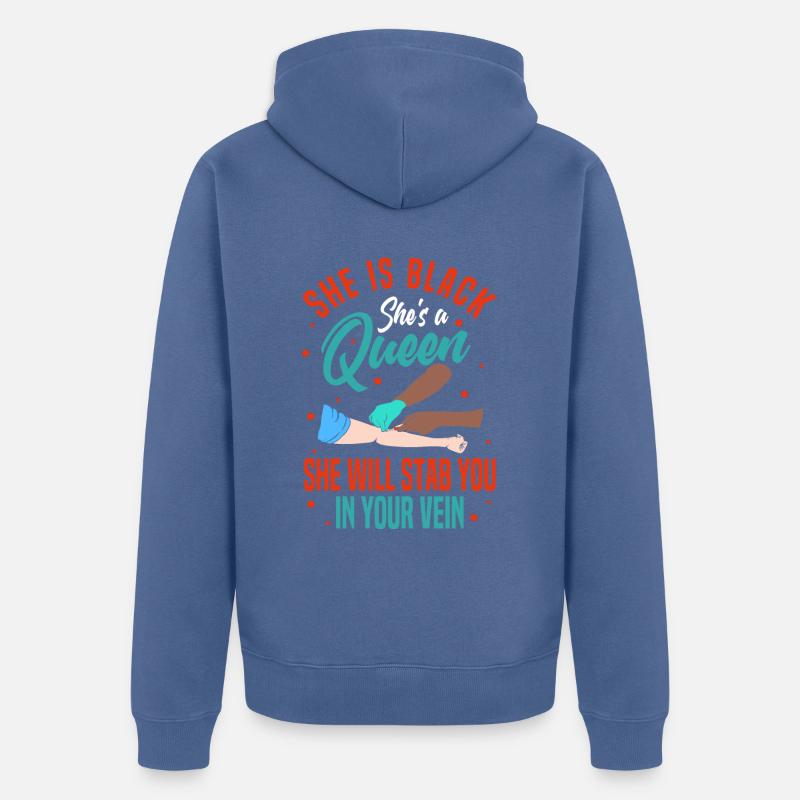 Phlébotomie Phlébotomiste - Veste à capuche bio Premium Unisexe - bleu pigeon