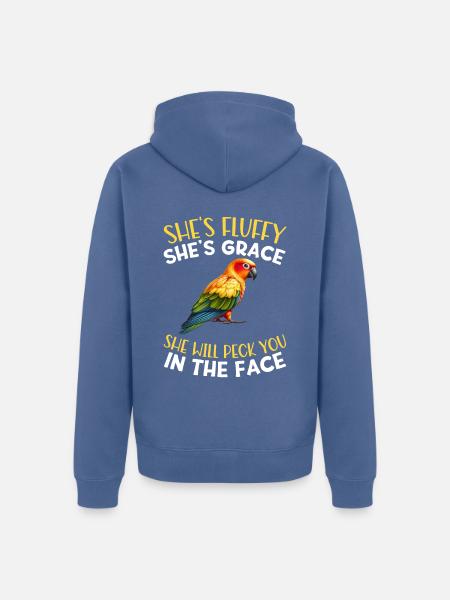 Sun conure - Unisex Premium Bio Zip Hoodie - Taubenblau