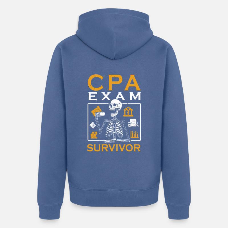 Examen CPA Expert-comptable agréé - Veste à capuche bio Premium Unisexe - bleu pigeon