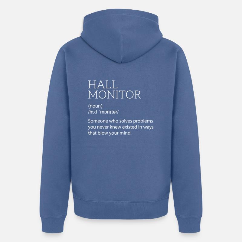 Moniteur de hall - Veste à capuche bio Premium Unisexe - bleu pigeon