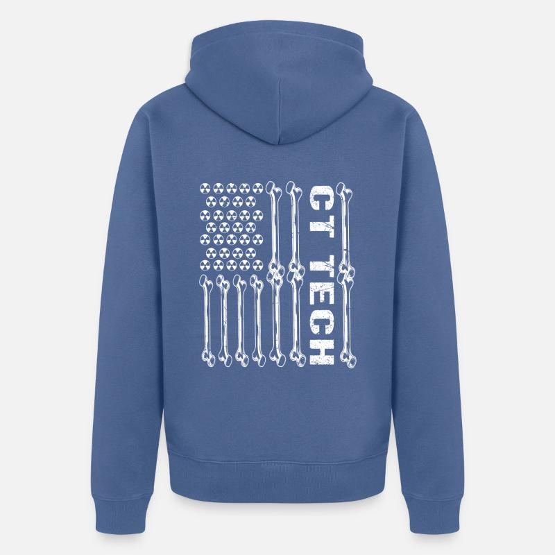 CT Tech Computed Tomography - Unisex Premium Bio Zip Hoodie - Taubenblau