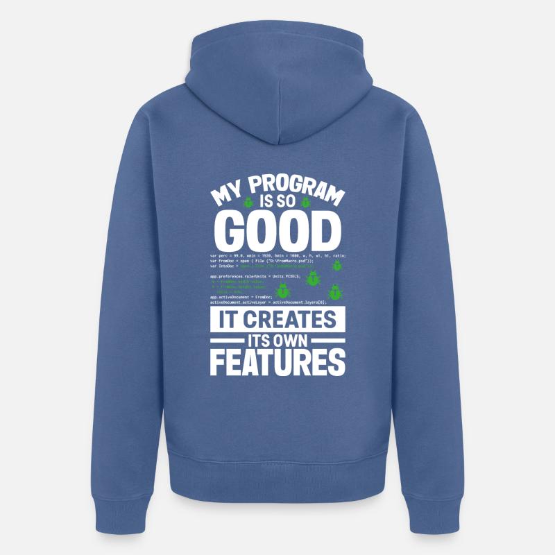 Computer Programmer Computer Programming - Unisex Premium Bio Zip Hoodie - Taubenblau