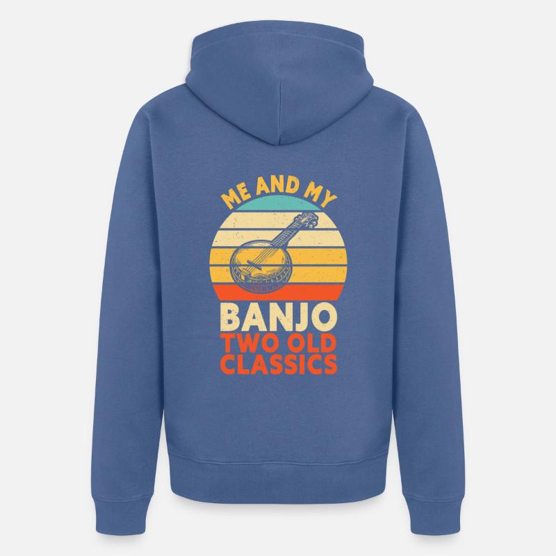 Bluegrass Banjo - Veste à capuche bio Premium Unisexe - bleu pigeon