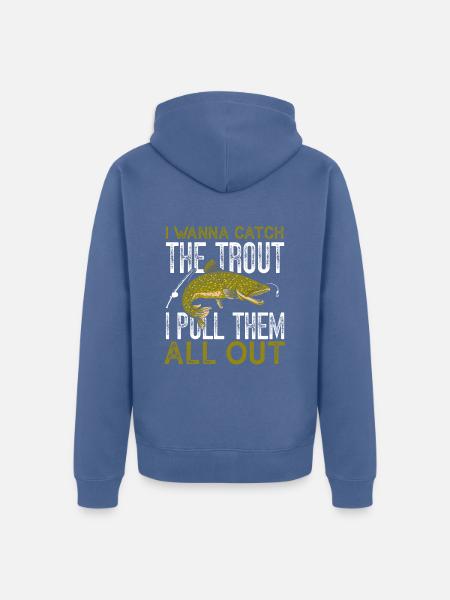 Trout Fishing - Unisex Premium Bio Zip Hoodie - Taubenblau