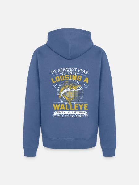 Walleye Fishing - Unisex Premium Bio Zip Hoodie - Taubenblau