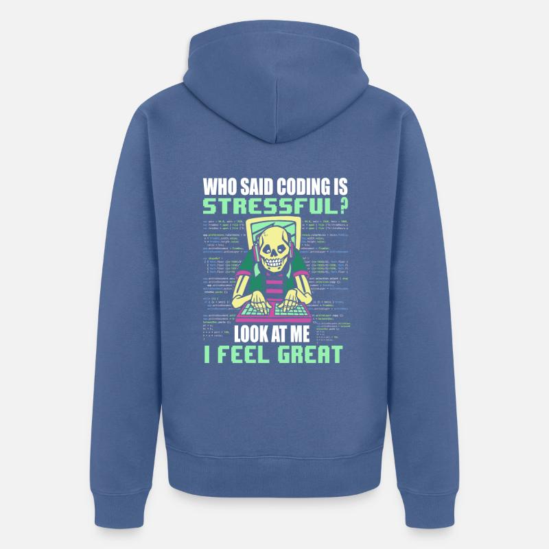 Computer Programmer Computer Programming - Unisex Premium Bio Zip Hoodie - Taubenblau