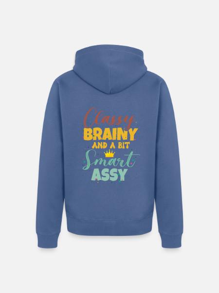 Trivia queen - Unisex Premium Bio Zip Hoodie - Taubenblau