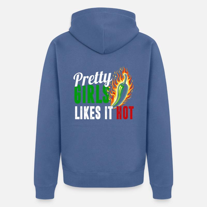 Piment mexicain Jalapeño - Veste à capuche bio Premium Unisexe - bleu pigeon