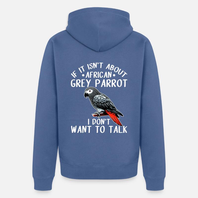 Perroquet gris d’Afrique - Veste à capuche bio Premium Unisexe - bleu pigeon