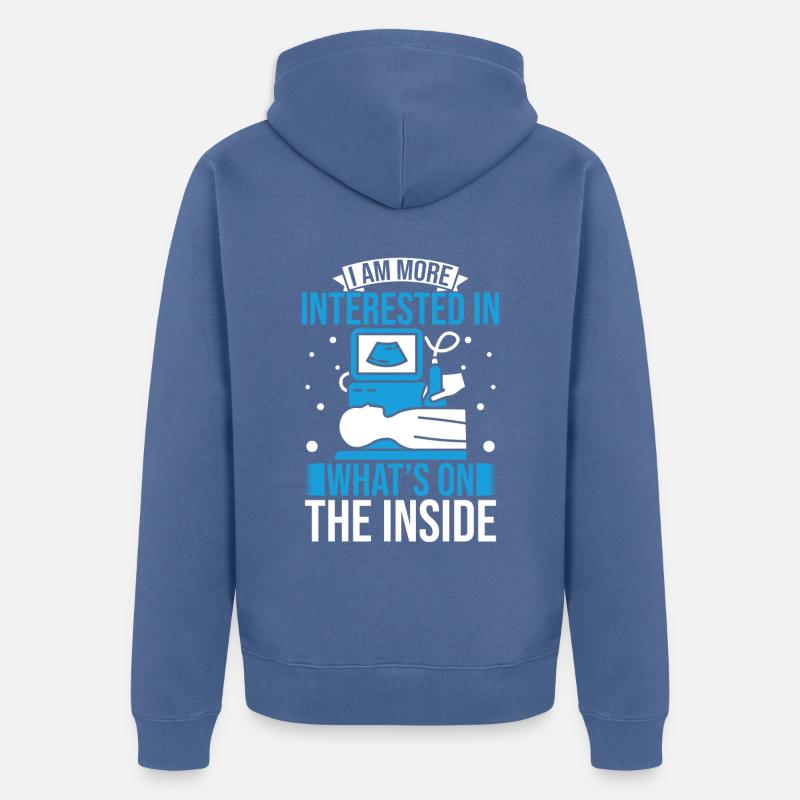 Échographiste Échographie Échographie - Veste à capuche bio Premium Unisexe - bleu pigeon