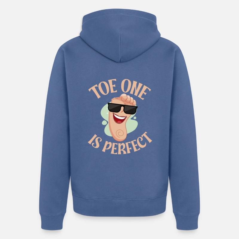 Toe amputee amputation - Unisex Premium Bio Zip Hoodie - Taubenblau