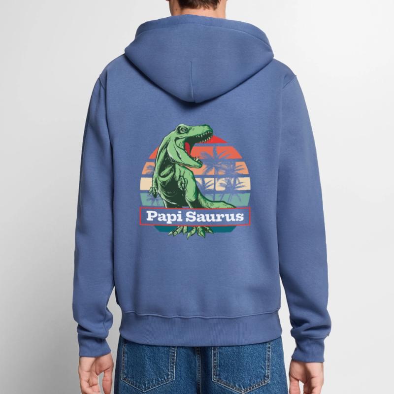 Papi Saurus Papa Saurus Papi Schweiz Unisex Premium Bio Zip Hoodie