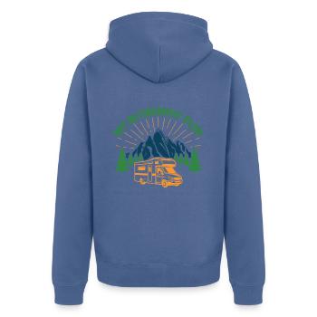 My retirement plan motorhome camper retire t-shirt - Veste à capuche bio Premium Unisexe - bleu pigeon - Dos - Nico (187cm)
