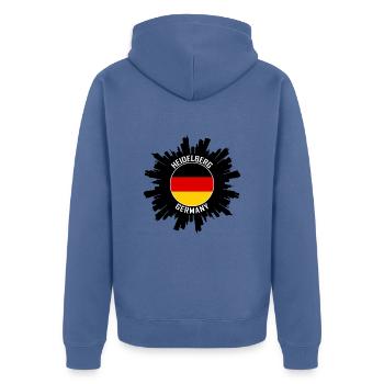 Heidelberg Skyline Allemagne Flag Souvenir de voyage - Veste à capuche bio Premium Unisexe - bleu pigeon - Dos - Nico (187cm)