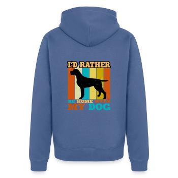 Cesky Fousek Dog Lover Silhouette Vintage Sunset - Veste à capuche bio Premium Unisexe - bleu pigeon - Dos - Nico (187cm)