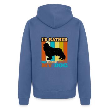 Cavalier King Charles Spaniel Silhouette de chien - Veste à capuche bio Premium Unisexe - bleu pigeon - Dos - Nico (187cm)
