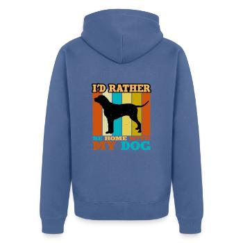 Grand Anglo Français Tricolore Hundesilhouette - Unisex Premium Bio Zip Hoodie - Taubenblau - Hinten - Nico (187cm)