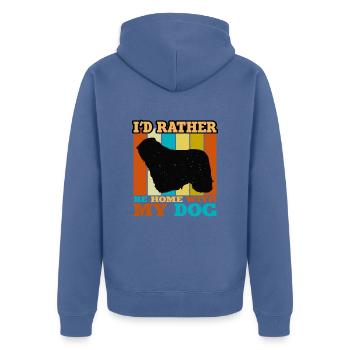 Komondor Dog Lover Silhouette Vintage Sunset - Veste à capuche bio Premium Unisexe - bleu pigeon - Dos - Nico (187cm)