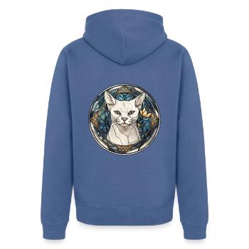 Burmilla Cat Race Aquarelle Verre - Veste à capuche bio Premium Unisexe - bleu pigeon - Dos - Nico (187cm)
