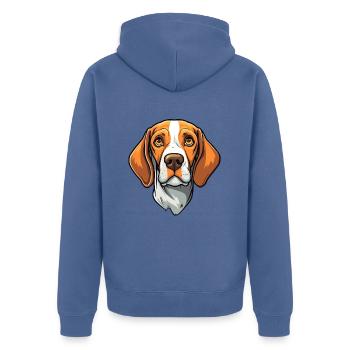 Ariege Pointer Hund Rasse Cartoon Kawaii Illustrati - Unisex Premium Bio Zip Hoodie - Taubenblau - Hinten - Nico (187cm)