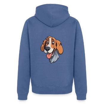 Slovensky Kopov Hunderasse Cartoon Kawaii Illustrat - Unisex Premium Bio Zip Hoodie - Taubenblau - Hinten - Nico (187cm)