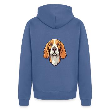 Slovensky Cuvac race de chien dessin animé kawaii illustrat - Veste à capuche bio Premium Unisexe - bleu pigeon - Dos - Nico (187cm)