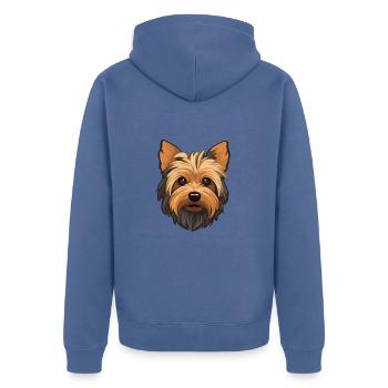 Silky Terrier Race De Chien Cartoon Kawaii Illustratio - Veste à capuche bio Premium Unisexe - bleu pigeon - Dos - Nico (187cm)