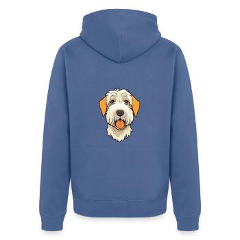 Sealyham Terrier Dog Breed Cartoon Kawaii Illustra - Unisex Premium Organic Zip Hoodie - stone blue - Back - Nico (187cm)
