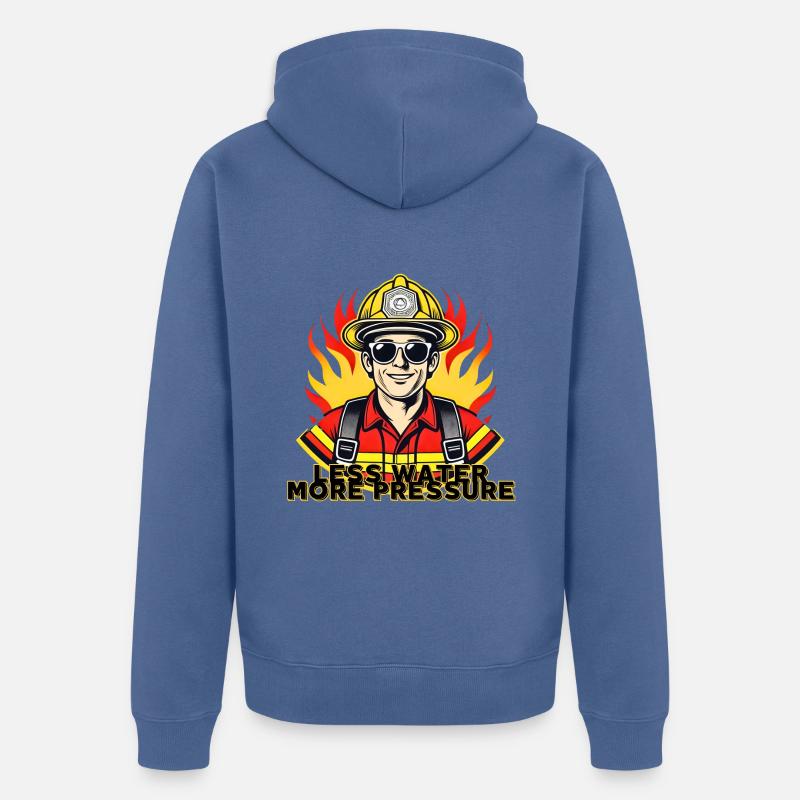Moins d’eau, plus de pression - Veste à capuche bio Premium Unisexe - bleu pigeon