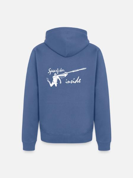 spearfisherWH - Unisex Premium Organic Zip Hoodie - stone blue