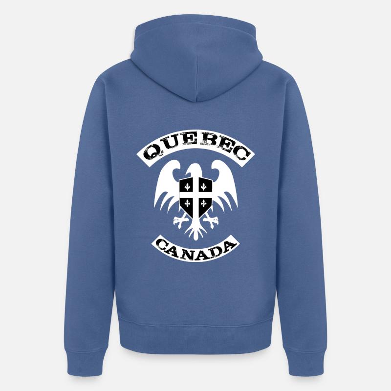 Québec - Veste à capuche bio Premium Unisexe - bleu pigeon