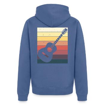 Joueur de guitare Cadeau guitare acoustique - Veste à capuche bio Premium Unisexe - bleu pigeon - Dos - Nico (187cm)