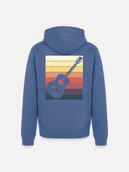 Guitar player Acoustic guitar gift - Unisex Premium Organic Zip Hoodie - stone blue