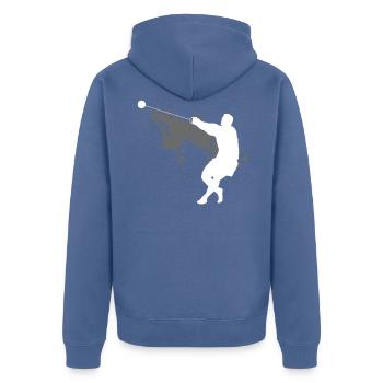 Lancer de marteau lancer de marteau cadeau d'athlétisme lourd - Veste à capuche bio Premium Unisexe - bleu pigeon - Dos - Nico (187cm)
