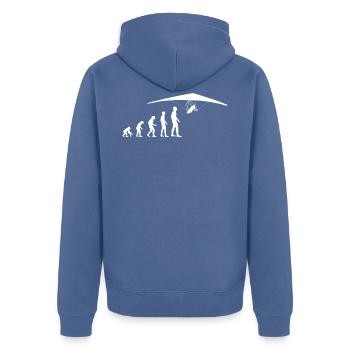 Drachenfliegen Drachenflieger Evolution Lustig - Unisex Premium Bio Zip Hoodie - Taubenblau - Hinten - Nico (187cm)