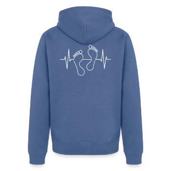 Foot care pedicure podiatrist nail salon gift - Unisex Premium Organic Zip Hoodie - stone blue - Back - Nico (187cm)