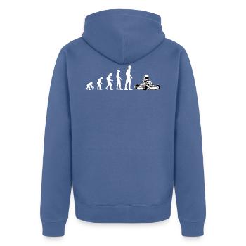 Kart Gokart Karting Cadeau d'évolution drôle - Veste à capuche bio Premium Unisexe - bleu pigeon - Dos - Nico (187cm)