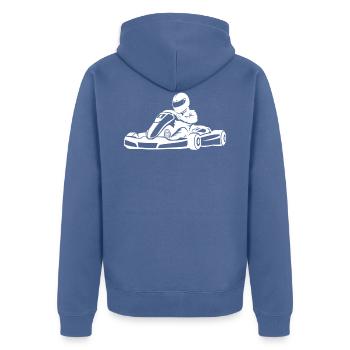 Kart kart karting cadeau - Veste à capuche bio Premium Unisexe - bleu pigeon - Dos - Nico (187cm)