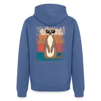 Suricate Drôle Cadeau Dames Hommes Enfants - Veste à capuche bio Premium Unisexe - bleu pigeon - Dos - Nico (187cm)