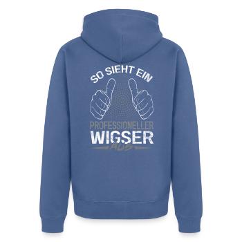 Wigser Wig Schweißen Schweißfachmann - Unisex Premium Bio Zip Hoodie - Taubenblau - Hinten - Nico (187cm)