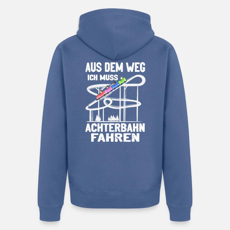 Achterbahn Freizeitpark Rollercoaster - Unisex Premium Bio Zip Hoodie - Taubenblau