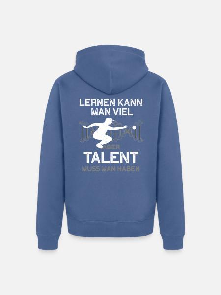 Boule Spiel Petanque Crossboule - Unisex Premium Bio Zip Hoodie - Taubenblau